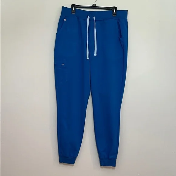 Figs Women's Blue Jogger Pants Size XL /T Side & Back Pockets Drawstring Waist - Picture 1 of 13